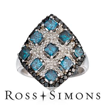 1.90 ct. t.w. Multicolored Diamond Ring In Sterling Silver