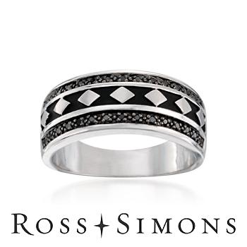 Men's .15 ct. t.w. Black Diamond Ring In Sterling Silver