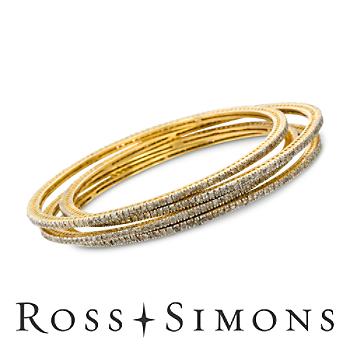 Set of Four 8.40ct t.w. Diamond Bangle Bracelets, Silver. 8