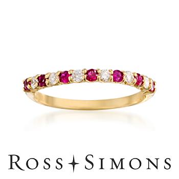 .25ct t.w. Ruby, .15ct t.w. Diamond Ring In 14kt Yellow Gold. Size 8