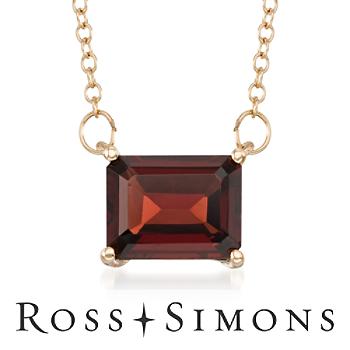 2.60 Carat Garnet Necklace In 14kt Yellow Gold. 17.5"