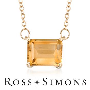 2.25 Carat Citrine Necklace In 14kt Yellow Gold. 17.5"
