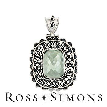 19.80 Carat Green Amethyst Pendant In Sterling Silver"