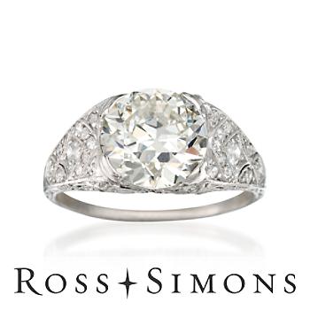 C.1980 Vintage 3.23ct Diamond Engagement Ring, Diamonds. Size 7.5 Vintage Diamond Engagement Rings