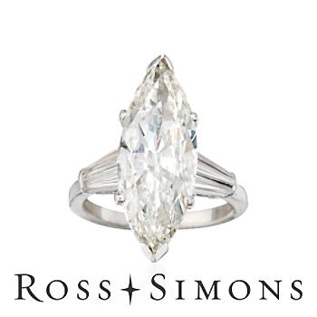 C.1980 Vintage 6.17ct Diamond Ring, .90ct t.w. Diamonds. Size 5.5