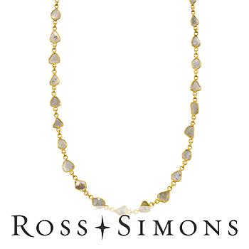 12.00 ct. t.w. Long Natural Diamond Slice Necklace In 14kt Yellow Gold