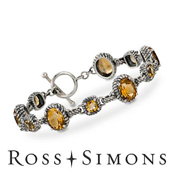 14.00 ct. t.w. Citrine Bracelet In Sterling Silver. 8"