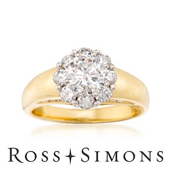 C. 1990 Vintage 2.00ct t.w. Diamond Engagement Ring In Gold. Size 5.5 Vintage Diamond Engagement Rings