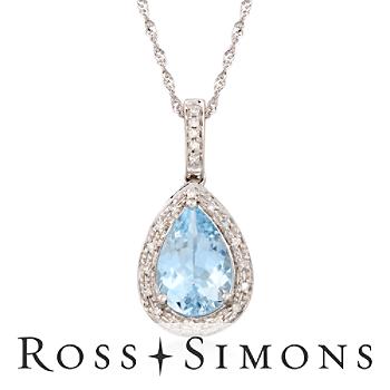 1.55ct t.w. Aquamarine Necklace, Diamonds In 14kt White Gold. 18