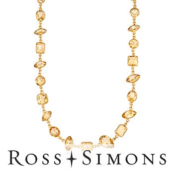 153.00 ct. t.w. Multi-Shaped Citrine Necklace in Vermeil. 48"