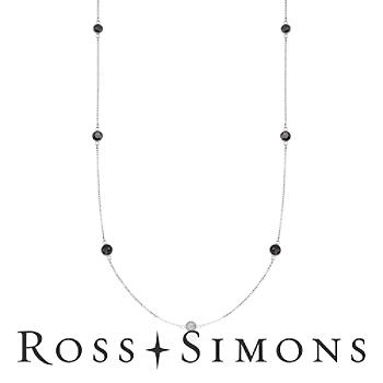 5.00 ct. t.w. Black Diamond Station Necklace in Sterling Silver. 16"