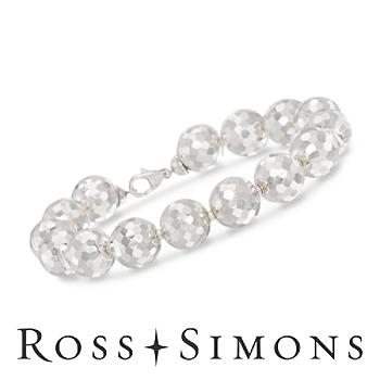 Faceted Sterling Silver Bead Bracelet