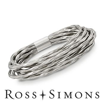 Italian Nine-Strand Flex Bangle Bracelets With 14kt White Gold