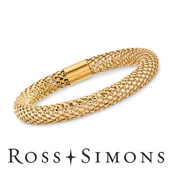 Italian Vermeil Mesh Bangle Bracelet