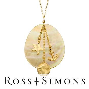 Mother-Of-Pearl Necklace In 14kt Yellow Gold. 18