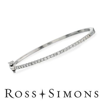 1.00 ct. t.w. Diamond Bangle Bracelet In 14kt White Gold. 7