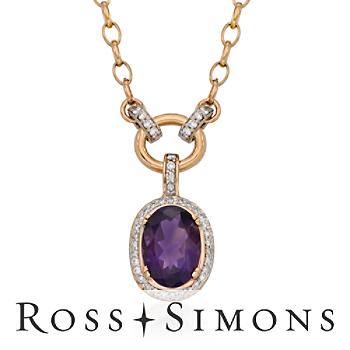 4.95ct t.w. Amethyst, .50ct t.w. Diamond Necklace In Two-Tone Gold. 20