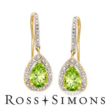 2.60ct t.w. Peridot, .20ct t.w. Diamond Earrings In 14kt Yellow Gold peridot earrings gold