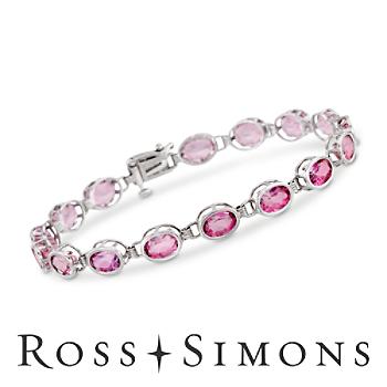 15.30 ct. t.w. Pink Topaz Bracelet In 14kt White Gold pink topaz jewelry