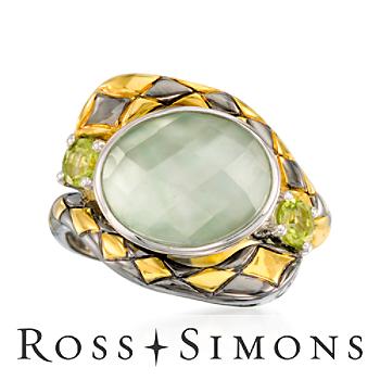 Mother-Of-Pearl, 3.00ct t.w. Multi-Gem Snake Ring In Silver