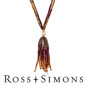 235.00ct t.w. Multicolored Sapphire Bead Tassel Necklace. 20