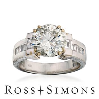 C. 2000 Vintage 3.34ct Diamond Engagement Ring, Diamonds. Size 6.5