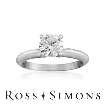 1.00ct Certified Diamond Solitaire Engagement Ring In 14kt White Gold