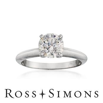 1.25ct Certified Diamond Solitaire Engagement Ring In 14kt White Gold