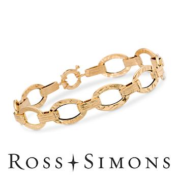Italian 14kt Yellow Gold Oval-Link Bracelet
