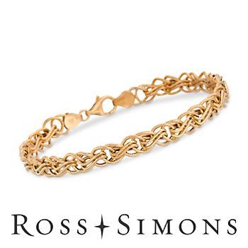 Italian 14kt Yellow Gold Twisted-Link Bracelet