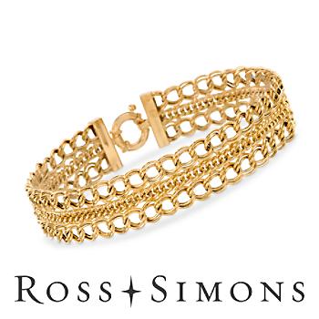 Italian 14kt Yellow Gold Multi-Link Bracelet. 7