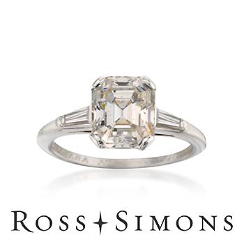C. 1938 Vintage 3.27ct t.w. Diamond 3-Stone Engagement Ring. Size 6.5