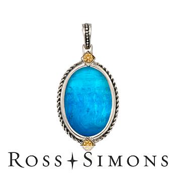 Tagliamonte Blue Venetian Glass, Mother-Of-Pearl Cameo Pendant, Gold