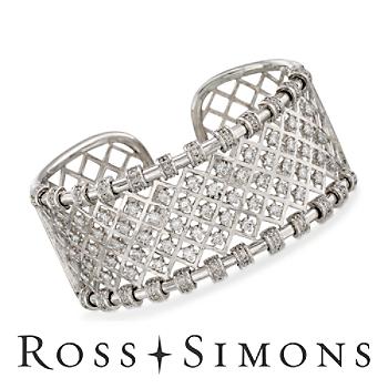 3.90 ct. t.w. Diamond Cuff Bracelet In 14kt White Gold. 7