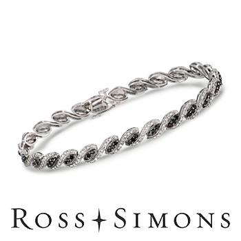 1.75ct t.w. Black, White Diamond Tennis Bracelet In Gold. 8