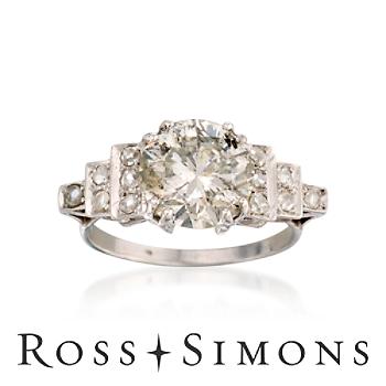 C. 1950 Vintage 3.76ct t.w. Diamond Engagement Ring. Size 7 Vintage Diamond Engagement Rings