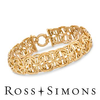 Italian 14kt Yellow Gold Interlocking Ling Bracelet. 8.5