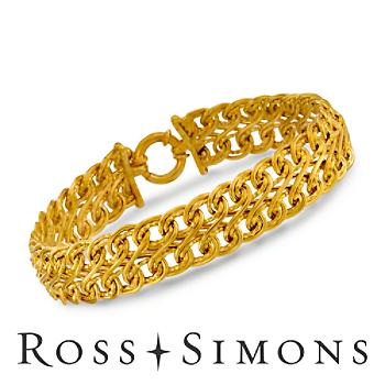 Italian 14kt Yellow Gold Infinity-Link Bracelet. 8.25"