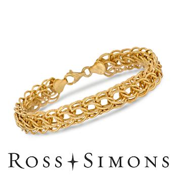 Italian 14kt Yellow Gold Circle-Link Bracelet. 7.75