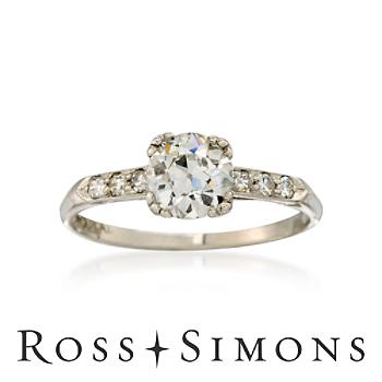 C. 1950 Vintage .91ct t.w. Diamond Engagement Ring. Size 5.5