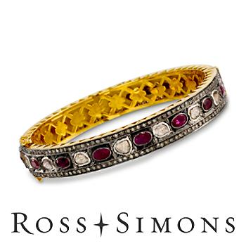 4.00ct t.w. Ruby, 3.30ct t.w. Diamond Bangle Bracelet In Two-Tone. 8