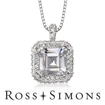 2.85 ct. t.w. CZ Pendant Necklace In Sterling Silver. 16"