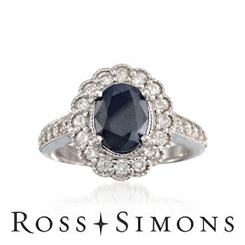 2.00 Carat Sapphire and .75 ct. t.w. Diamond Ring In 14kt White Gold