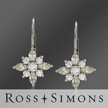 Kwiat 1.85ct t.w. Diamond Star Drop Earrings, Gold