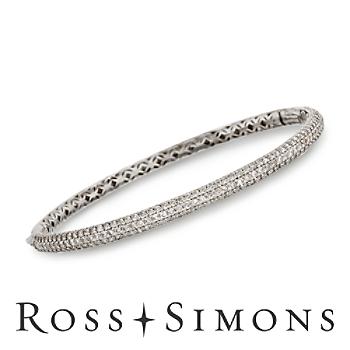3.00 ct. t.w. Pave Diamond Bangle Bracelet In 14kt White Gold