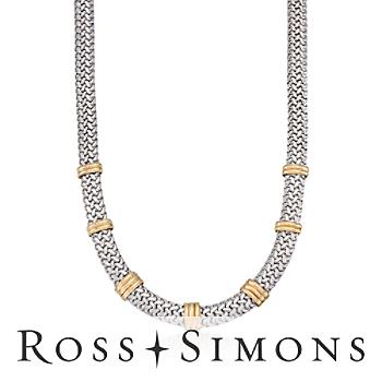 Italian Two-Tone Woven Chain Necklace. 20