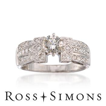 C. 1990 Vintage 1.30ct t.w. Diamond Engagement Ring In Gold. Size 8.25 Vintage Diamond Engagement Rings