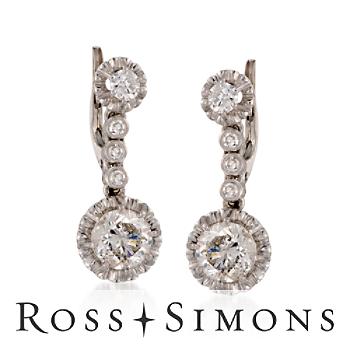 C. 1970 Vintage 2.40 ct. t.w. Diamond Earrings In Platinum platinum diamond earrings