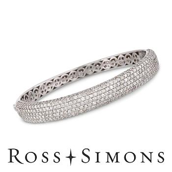 7.15 ct. t.w. Pave Diamond Bangle Bracelet In 14kt White Gold