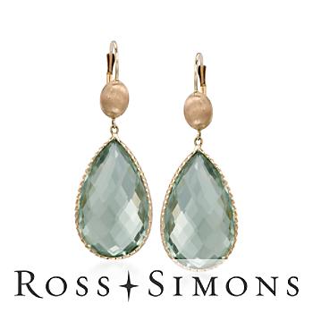 32.00 ct. t.w. Green Amethyst Earrings in 14kt Yellow Gold"